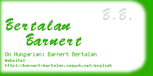 bertalan barnert business card